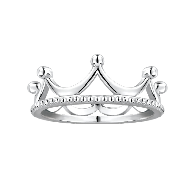 Pt Baby Darling "Dazzling Crown" Platinum Ring