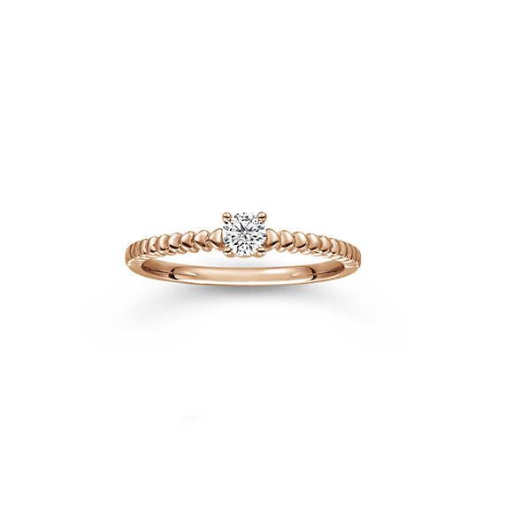 Dear Q "Message Heart" 18K Rose Gold Diamond Ring