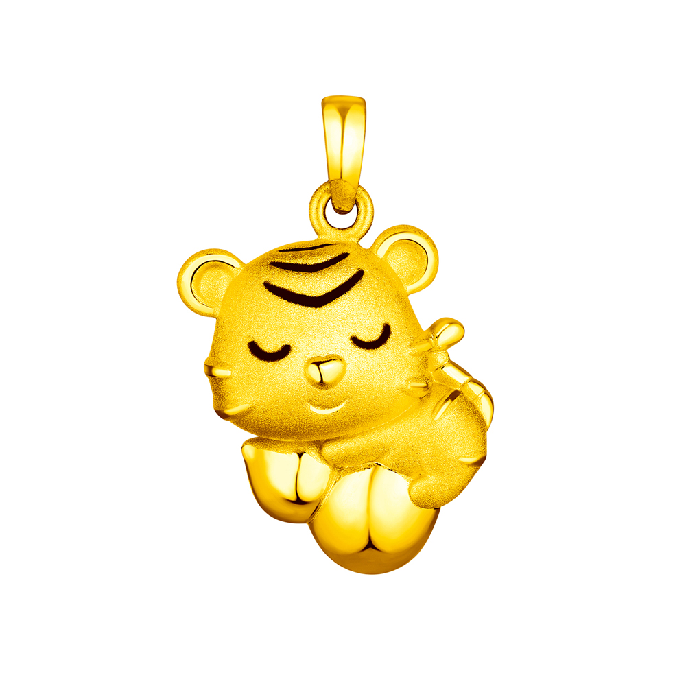 Fortune Tiger Collection "Cute Gold Tiger"Gold Pendant