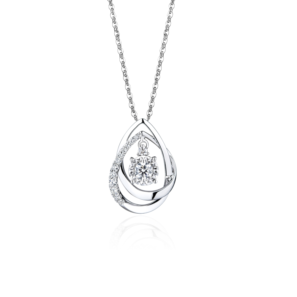 "Love Across"18K Gold Diamond Pendant