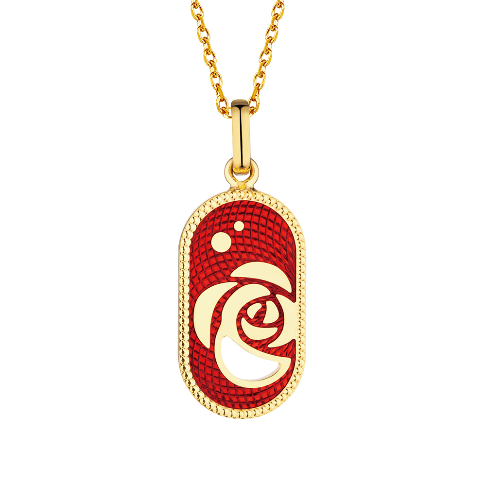 Goldstyle "English Rose" Gold Pendant with Enamel 