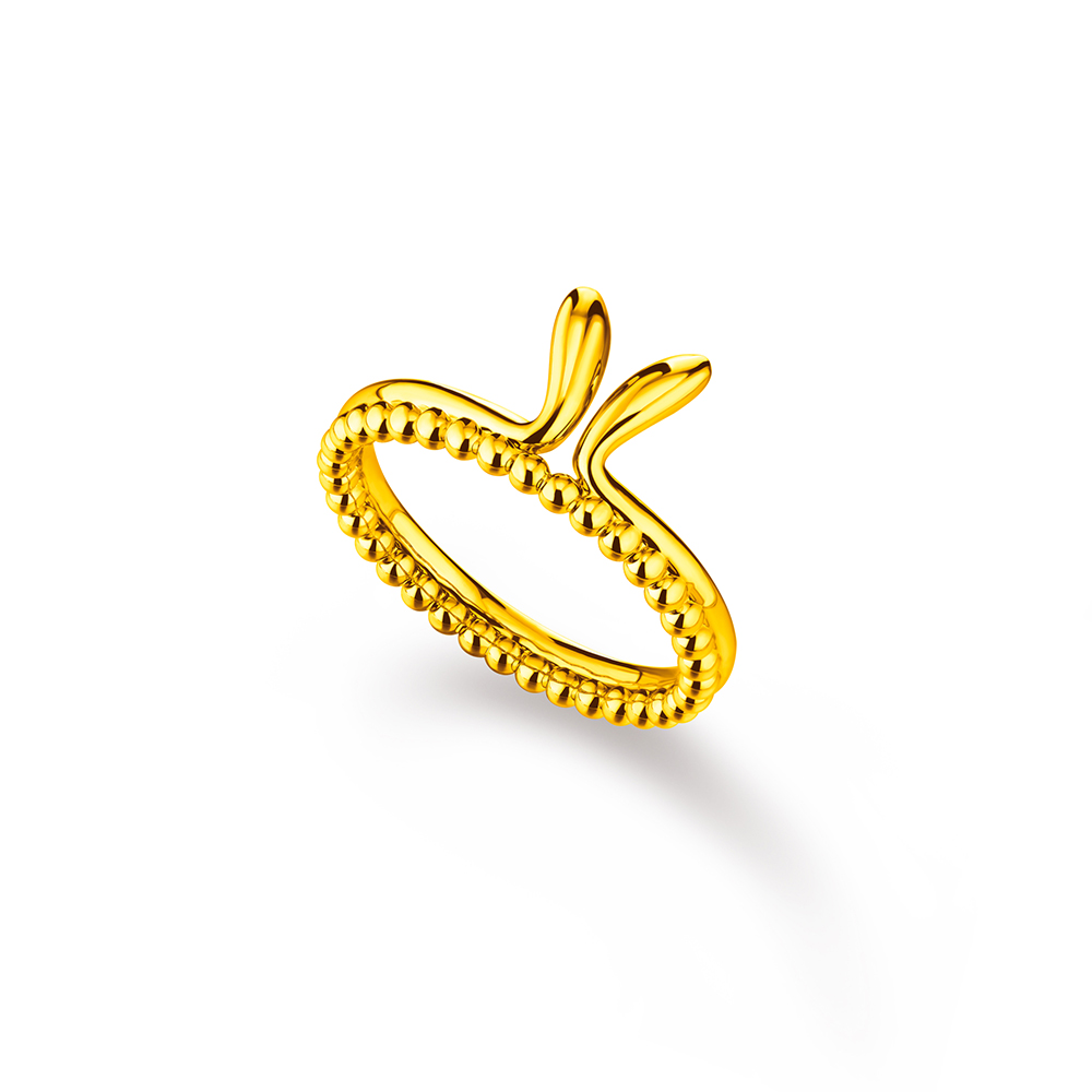 Timentional Gold "Lucky Rabbit Ears" Gold Ring