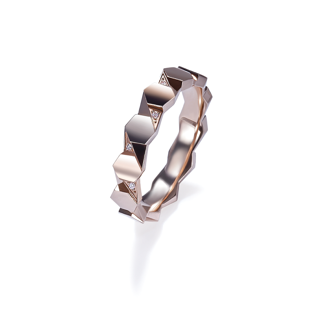 Hexicon  18K Rose Gold Diamond Ring