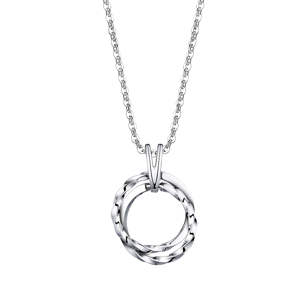 CCool Collection " Interlocking Circles" Platinum Pendant