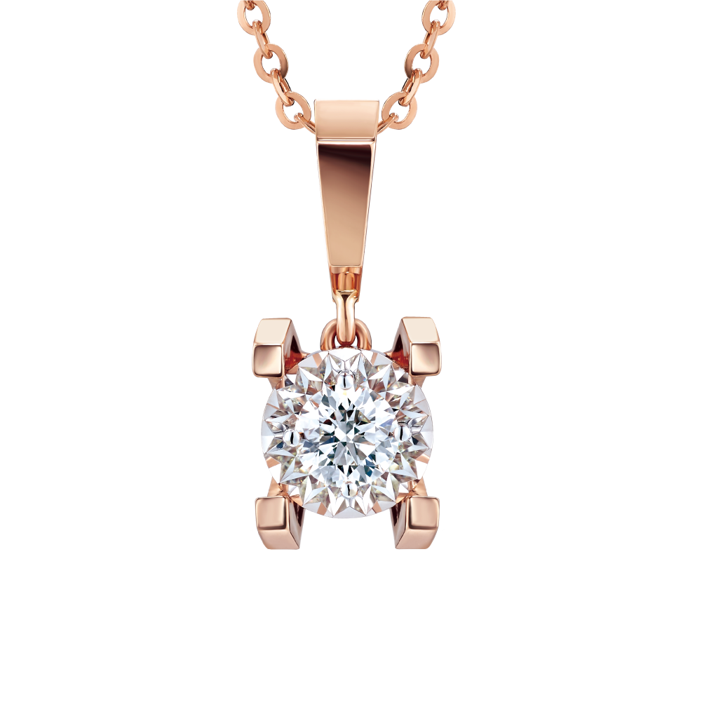 Hexicon 18K Gold Diamond Pendant (Shiny Setting)