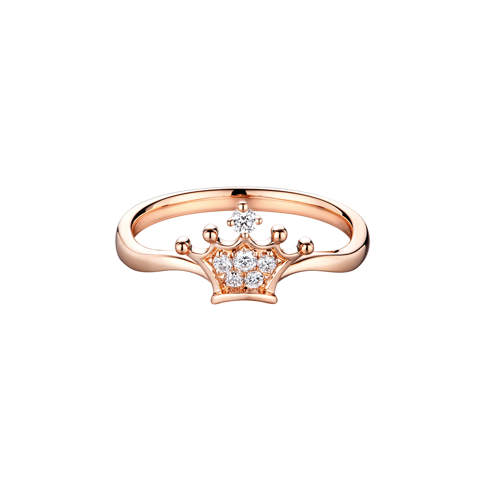 Tiny Tiny  "So Much Love" 18K White/Red Gold Diamond Ring 