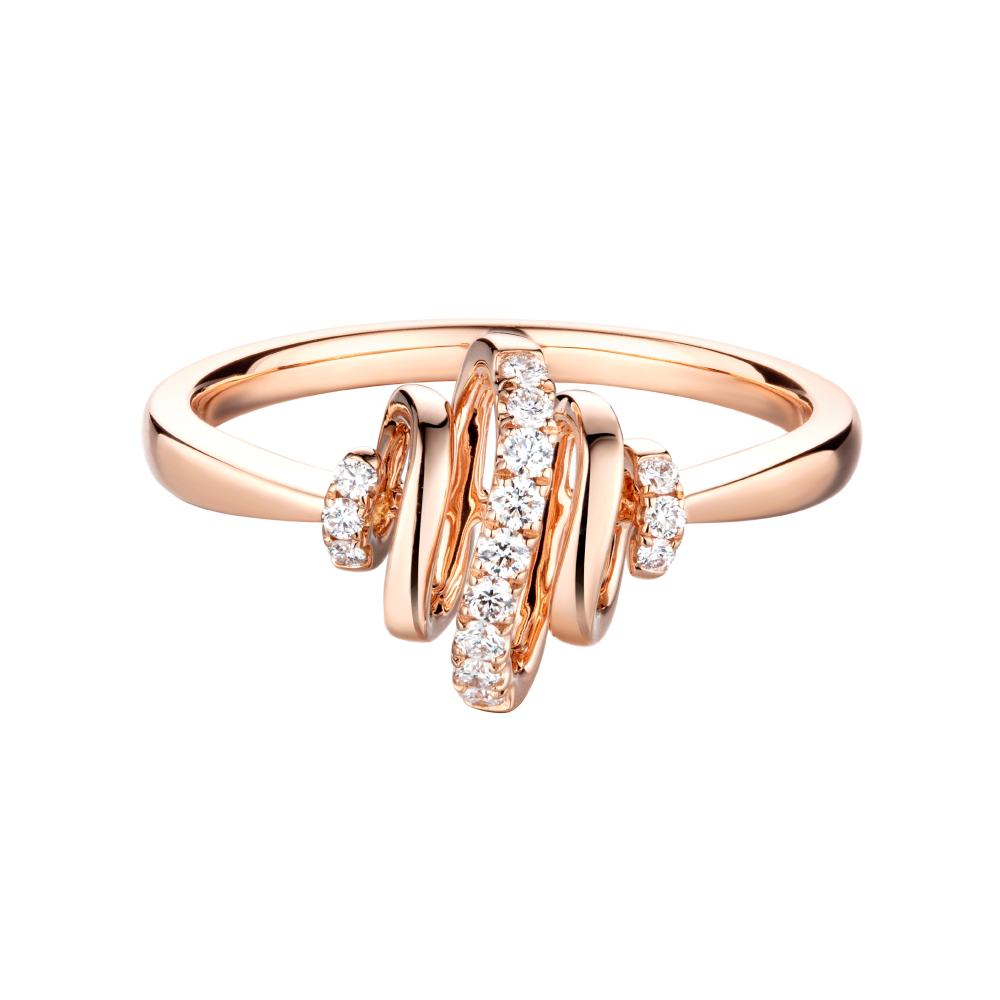 "Diamond Twist" 18K Gold Diamond Ring