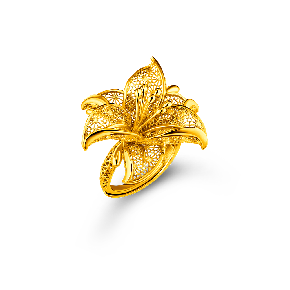 Beloved Collection "Blissful Lily" Gold Ring