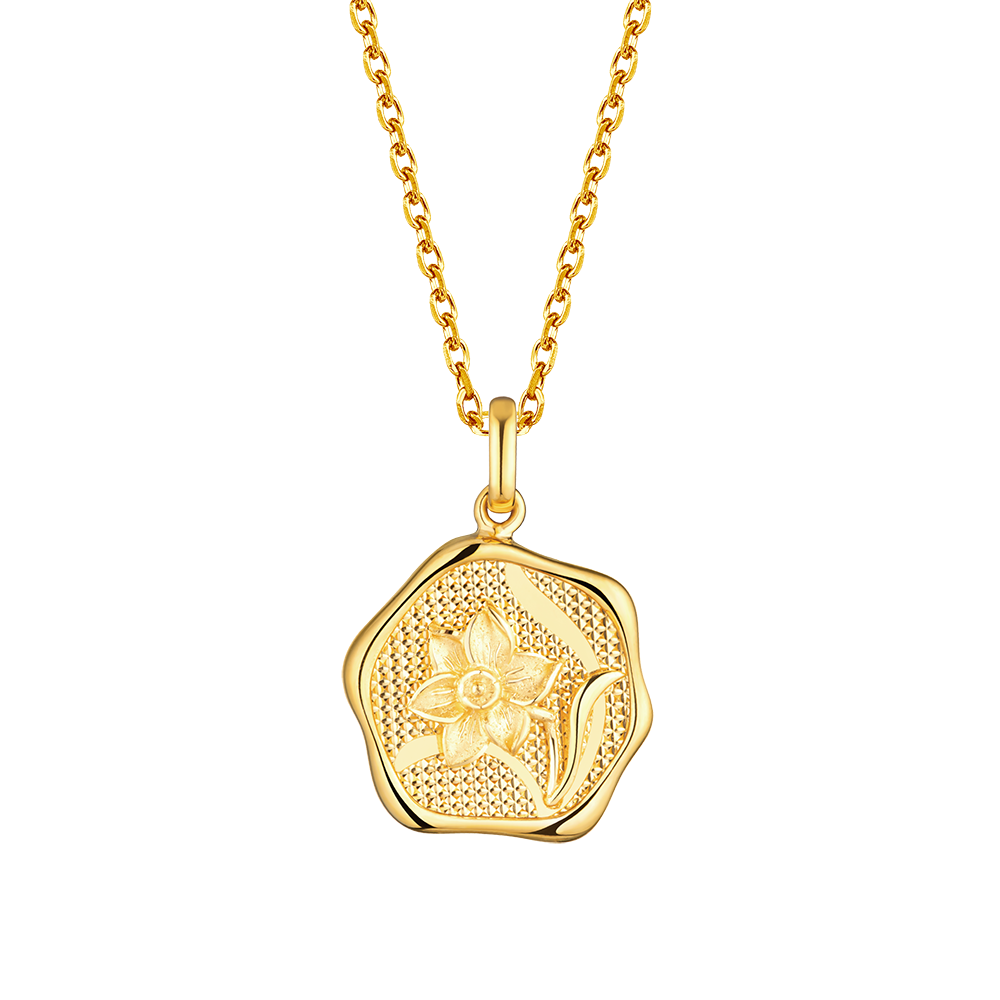 Goldstyle " Twelve Flora-Daffodils " Gold Pendant