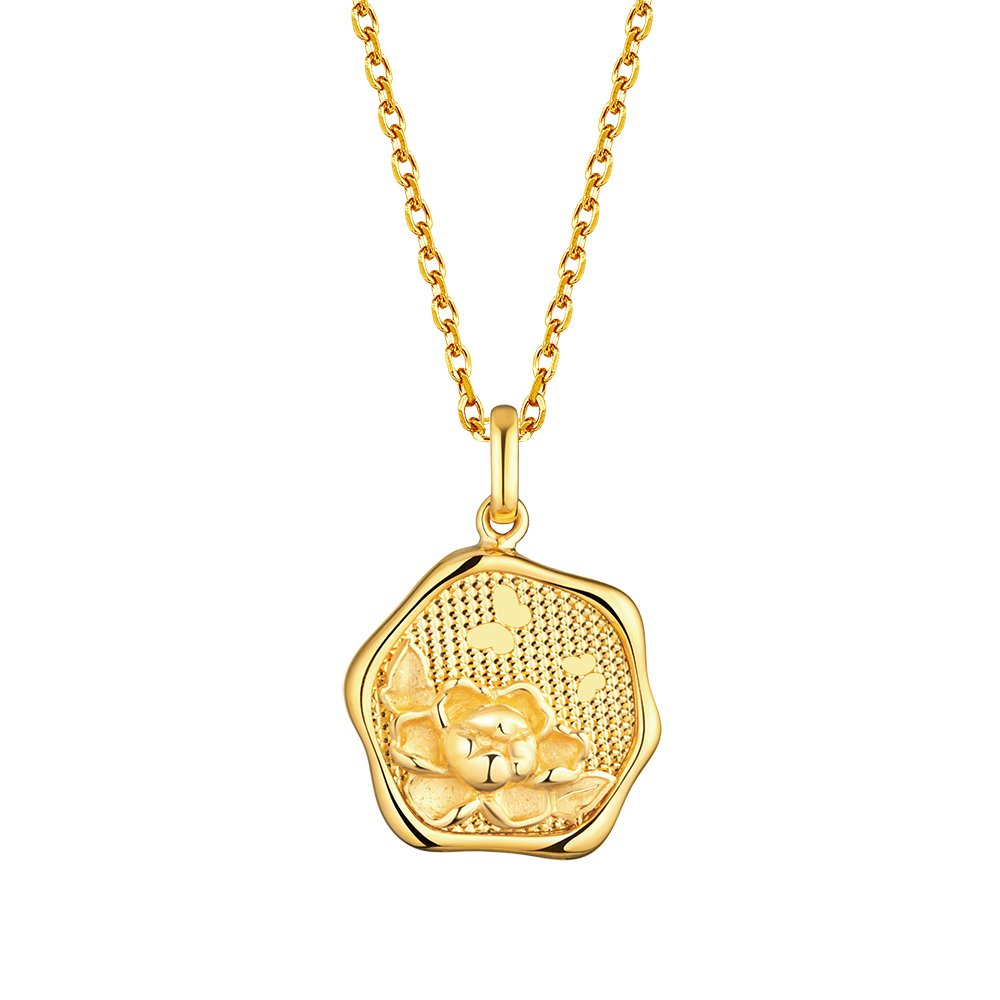 Goldstyle " Twelve Flora- Moutan" Gold Pendant