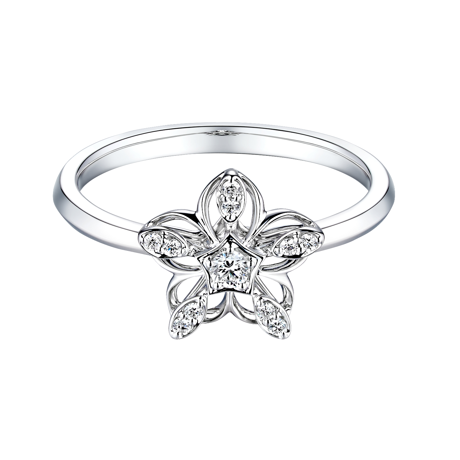 “Starry Flower”18K Gold Diamond Ring